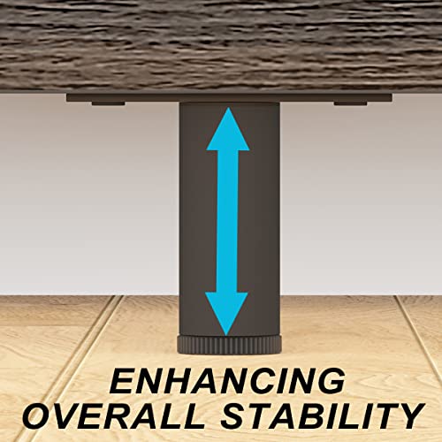 Ibf Industrial 5 Cube Storage Organizer Bookshelf, Rustic Low Horizontal Book Shelf, Metal And Wood Cube Bookcase For Bedroom, Modern Wide Cubby Shelf For Living Room Home Office, Dark Grey Oak, 47 In #TOP6