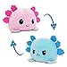 Axolotl Plüschtier,Axolotl Plüsch Wenden Spielzeug,Axolotl Stimmungs Kuscheltier,Niedliche Doppelseitige Axolotl Flip Plüschtier Axolotl Geschenke für Mädchen Kinder Frauen Jungen