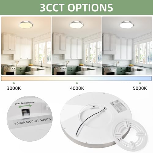Image of hykolity 12 Inch Selectable CCT LED Round Flat Panel Light,24W,2400LM