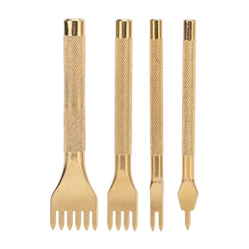 Leather Prong Punch Steel Sturdy EFFICIENT Craftsmen Gold 4MM 10CM Workbench