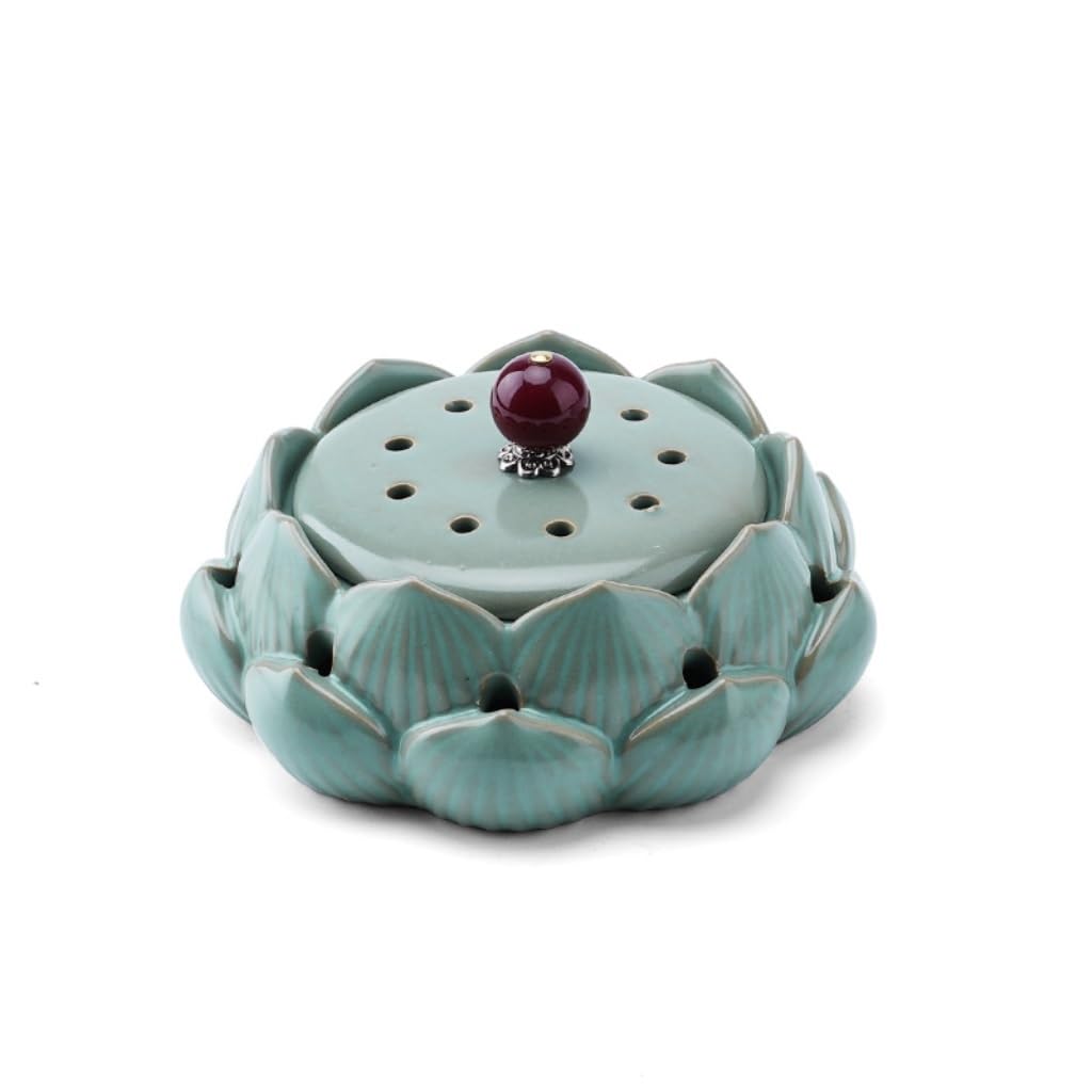 Basxdrfxz A Incense Holder Base Household Incense Burner Lotus Ceramic Box Offering Romatherapy Plate Holder Insert