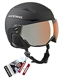 BLACK CREVICE Skihelm Colorado mit Visier in Schwarz I M (56-58 cm) I Snowboard- & Hybrid-Helm mit 100% UV400 Schutz I Stufenlos verstellbar I Robuste ABS-Hartschale & EPS-Innenschaum