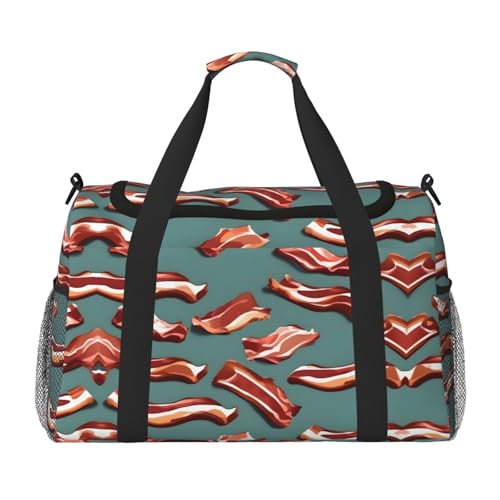 Sac de sport noir One Size au motif bacon original pour un look unique
