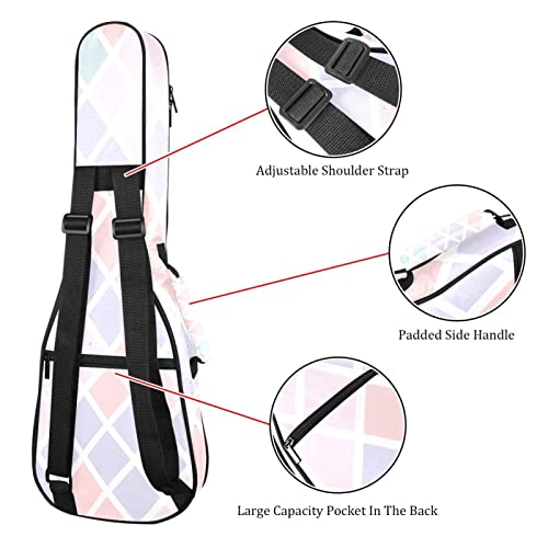 Sac à dos pour ukulélé résistant aux chocs et facile à porter sur soi