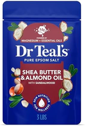 Dr Teal's Epsom Salt Magnesium Soak, Soften & Moisturize with Shea Butter & Almond Oil, 3 lbs
