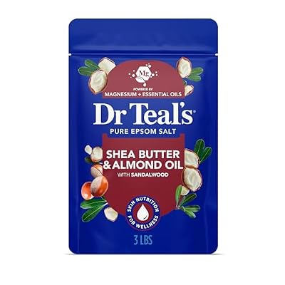 Dr Teal's Epsom Salt Magnesium Soak, Soften & Moisturize with Shea Butter & Almond Oil, 3 lbs