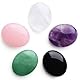 GUJOXILA 5PCS Kristalle Heilstein Stein Set Oval Pocket Edelsteine Amethyst Rosenquarz Bergkristall Obsidian Grüner Aventurin in Bulk Tasche Poliert Energieausgleich Meditation Sorgen Stein 25mm