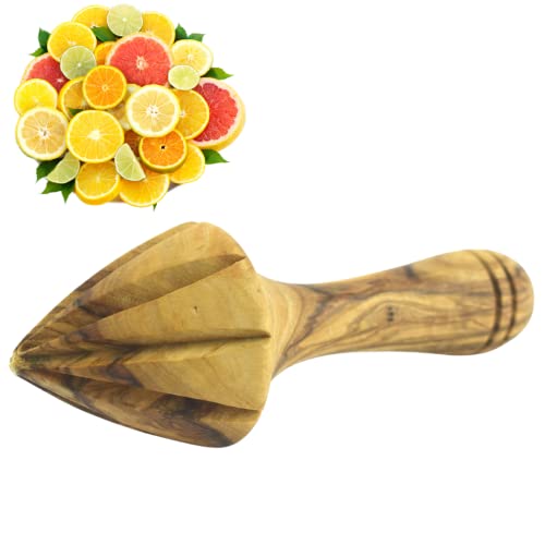 GARTIAM - Presse agrumes manuel en bois d'olivier - Presse orange, presse citron, presse fruits fabriqué à la main - 16 cm Cover
