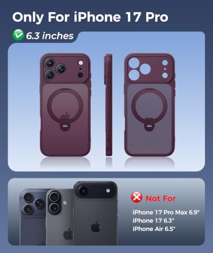 Image of FNTCASE for Phone Pro Case 18 Series /Phone 17 Pro Case with Stand Wine Red