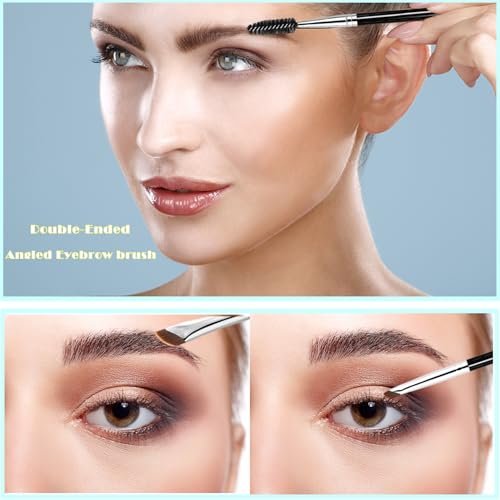 Eyeliner Brush, Fine Angled Eyeliner Brush, Ultra Thin Precision Slanted Flat Eyeliner Makeup Brushes Set for Eye liner Eye brow Eyebrow Brushes, 5 PCS