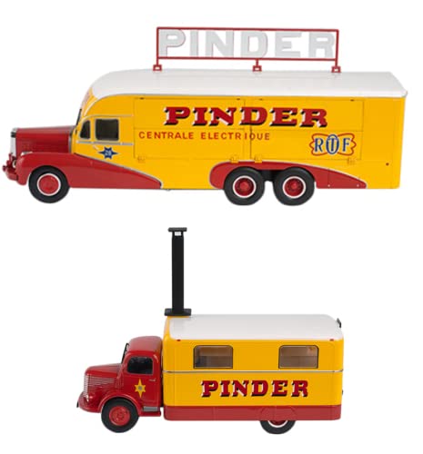 OPO 10 - Lot de 2 véhicules 1:43 du Cirque Pinder : Camion Centrale électrique Bernard 28 + Camion Cuisine DK01+02