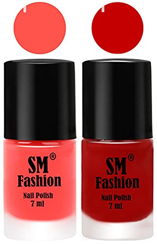 Image of Long Lasting Nail Polish | Nail Paint Combo 7 ml Each) - Set of 2 Baby Pink-Orange