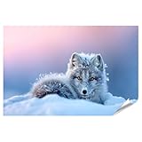 islandburner Premium Poster Serener Arktis-Fuchs Kunstdruck 