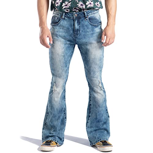 Foto de Wbestwind Pantalones de discoteca de los años 70 para hombre, relajados, elásticos, de los años 60, 70, acampanados, cómodos, acampanados, retro, jeans vintage (imagen 2)