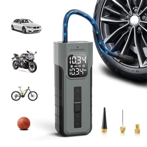 HYVOHEX 4000mAh Compresor Aire Portatil - 10,34Bar Inflador Ruedas Coche