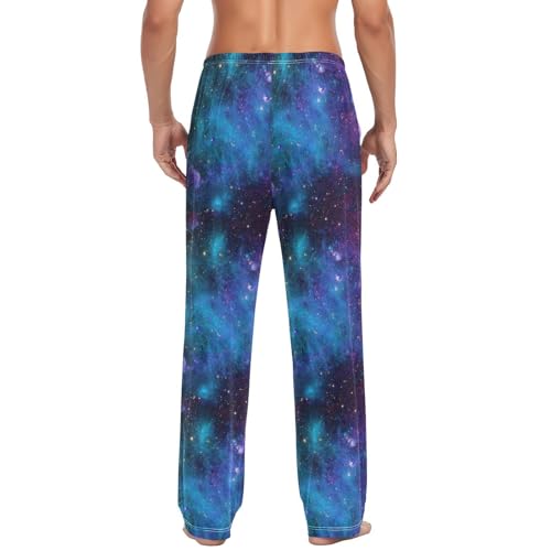 Galaxy Stars Mens Pajama Pants Nebula Starry Sky Lounge Bottoms Soft Sleep Pants S4