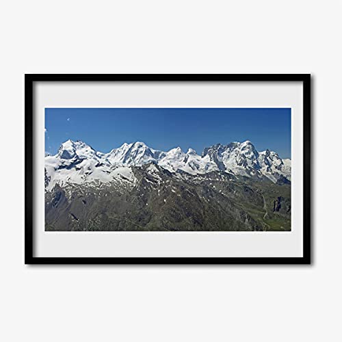 Affiche avec cadre paysage des montagnes de neige Tulup en bois MDF 60x40