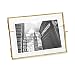 Isaac Jacobs 5x7, Antique Gold, Vintage Style Brass and Glass, Metal Floating Desk Photo Frame (Horizontal), with Locket Closure for Pictures, Art, More