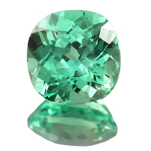 Saphir vert Ceylan 9x9mm pierre gemme à facettes pour fabrication bijoux bague collier