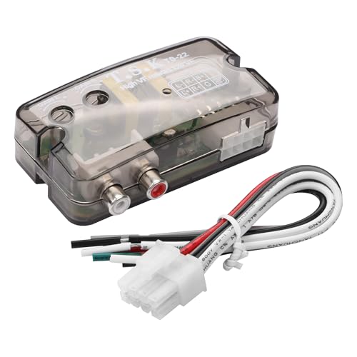 YAODHAOD Convertisseur d'impédance de haut-parleur stéréo de voiture - Adaptateur de signal audio - Sortie de haut-parleur vers RCA - Convertisseur de sortie de ligne haute à basse pour amplificateur