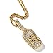 Produktbild NICEWL Hip Hop Flasche Anhänger Halskette, Männer Iced Out Kette Bling Zirkon Strass Schmuck, Rapper Mode Sparkling Diamond Kostüm Dekoration,Gold