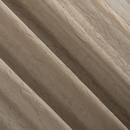 No. 918 Erica Crushed Texture Sheer Voile Curtain Panel, 51" x 84", Taupe Brown, W 51" x L 84" (1 Panels) - Image 3