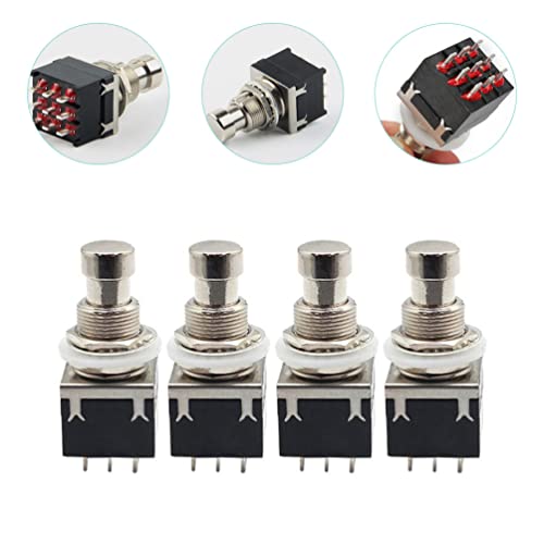 MILISTEN 4pcs Pedal Pedal Metal Switch Efeitos de guitarra elétrica Buttons Pedal Buttons Acessório