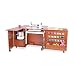 Arrow K8405 Wallaby II Kangaroo Sewing, Cutting, Quilting, Crafting Cabinet and Table, Includes Storage and Airlift, Portable with Wheels, Teak Finish