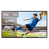 World Growing 55 Inch Outdoor TV, 4K Weatherproof Outdoor Smart TV, 1000nits High Brightness Outdoor TVs, IP65 Waterproof TV, Voice Assistant Remote, Compatible with Dolby, Suitable for Partial Sun