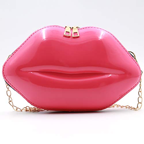 LoveWLC Red Lip Clutch Purse,novelty PU mini Evening handbags Crossbody Bag for Women trendy4