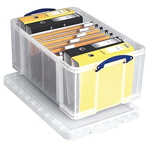 Really Useful Boxes(R) Plastic Storage Box, 64 Liters, 12 1/4in.H x 17 5/16in.W x 28in.D, Clear, 64C