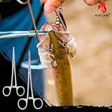 2 Pcs Stainless Steel Self-Locking Fishing Forceps Locking Pliers Piercing Pliers Suturing Piercing Clamp with Powerful Serrated Jaw Multipurpose Pincers for DIY Crafting Pet Grooming (16.3 cm) (2) - Image 6