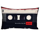 DECOPOW Cassette Tape Throw Pillow,Pillow to Geeks Throw Pillow Covers 12 X 20 Inches, Cover Only