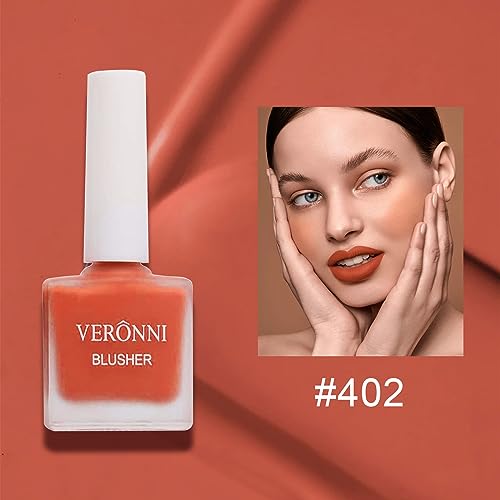 Veronni Liquid Blush-Fruit Juice Liquid Blusher For Cheeks,Vegan Face Cream Blush Glow Makeup,Waterproof Long Lasting Blushes,Cruelty-Free For A Shimmery Finish (#402) #TOP1