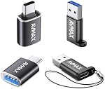 AVMAX USB C to USB Adapter 4 Pack,High-Speed Data Transfer,USB C Male to USB Female 3.0 OTG Adapter for iMac,MacBook Pro Air, iPhone 16 15,iPad,Microsoft Surface,Samsung Galaxy S24/S23/S22 (Black1)