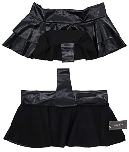 Women's Solid Novelty Metallic Pleated Mini Skirt4
