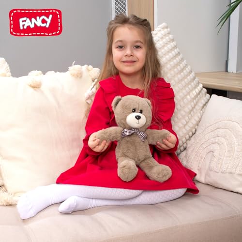 FANCY Plüschtier Teddybär Braun 21 cm Teddy Kuscheltier Bär Plüsch Stofftier Süß Plush lustige Geschenk für Kinder und Erwachsene, Mädchen und Jungen