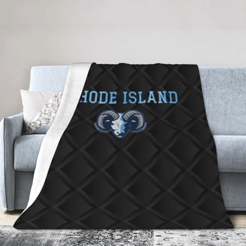 Uri University of Rhode Island Rams Fleece Blanket, Very Soft Microfiber Flannel Blanket for Couch Warm and Cozy for All Seasons