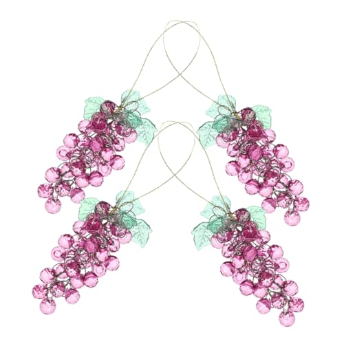 HOLIDYOYO Decorative Artificial Fruit Beaded Grapes Acrylic Glass Cluster Proposal Ornament for Celebration