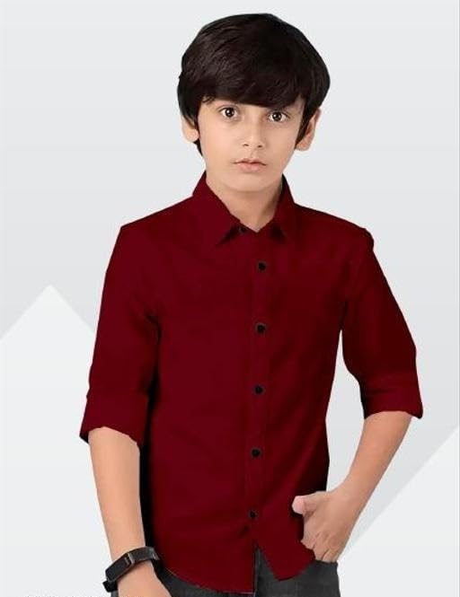 Buy Classic Boys Collared Shirt Maroon 15-16 Years - Image 1