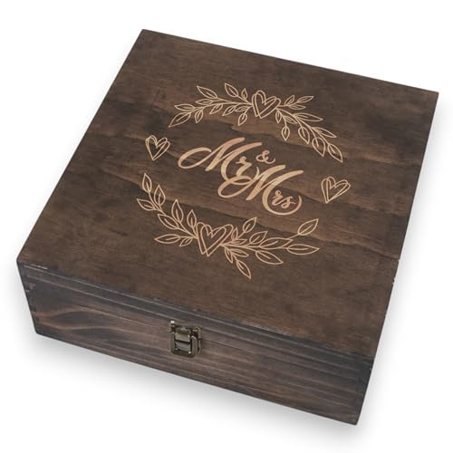 ENGRAVE MY MEMORIES Mr and Mrs Wedding Memory Box- Wooden