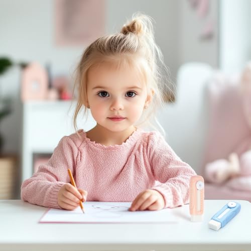M&G 4 Pack Pencil Erasers Sliding Retractable Eraser, Soft Cute Erasers Push Pull Large Rubber Erasers for School Students Kids Office Home Supplies (Blue+Pink) - Thumbnail 7