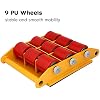 Machine Skates, 15T Machinery Skate Dolly, 33000lbs Machinery Moving Skate, Machinery Mover Skate with Non-Slip Belt, Heavy Duty Machine Dolly Skate for Industrial Moving Equipment, Yellow, 1pc