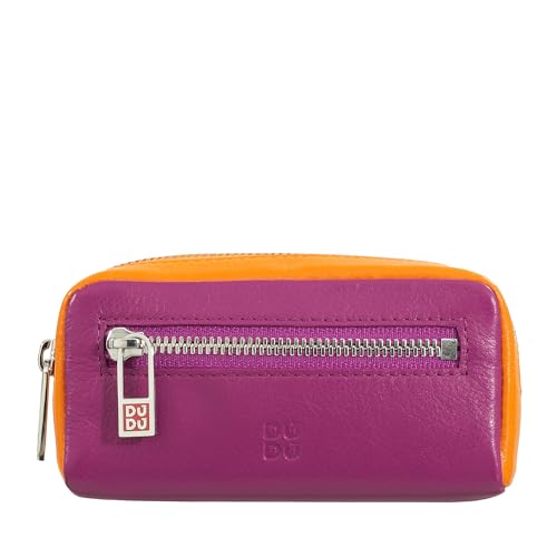 Porte-clés cuir véritable vachette DUDU Fuchsia haute maroquinerie