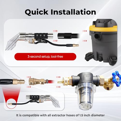 Ysytjg Shop Vac Extractor Kit, Better Extractor Hose Kit for Carpet & Upholstery Cleaning in Home and Auto, with Wand, Hose & Adapter by Ysytjg - Image 6