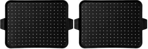 Image of Baking Rack & Splatter Screen for Fying Pan-16x12 inches Baking Surface. Multi-Use - |USA Brand| Black (Pack of 2)