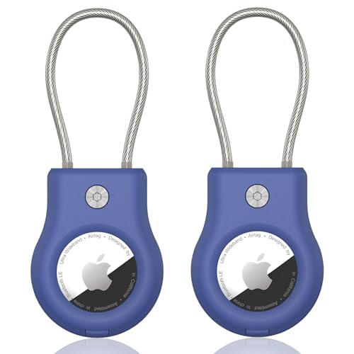 Image of SCALLOP Air Tag Holder with Wire Cable,Durable-Resistant-Secure Air Tag Keyring,360°Protective Air Tag Case Accessory for Keys, Key Ring,Luggage Compatible Apple Air tag