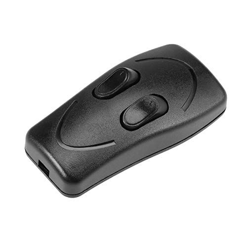 sourcing map Inline Schnurschalter AC 250V 1A Doppel Lampenlicht Wippschalter Schwarz