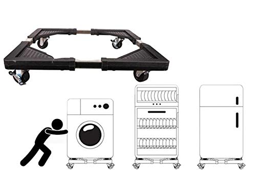 CLICLED Supporto Lavatrice Base Frigo con Ruote Girevoli a 360 Gradi Supporto da 138kg a 200kg Carrello Elettrodomestici Supporto Asciugatrice Universale Base Alza Fioriere Vasi da 53x53cm a 75x75cm