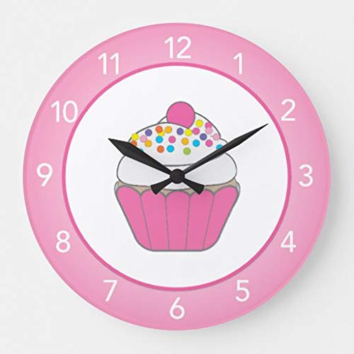 None Brand Horloge à cupcakes Rose